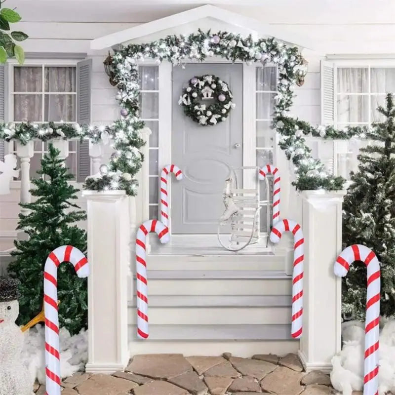 Inflatable Christmas Candy Cane Stick Balloons Merry Christmas Decorations For Home